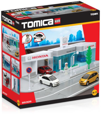 Tomy Tomica Honda Autohaus mit Auto