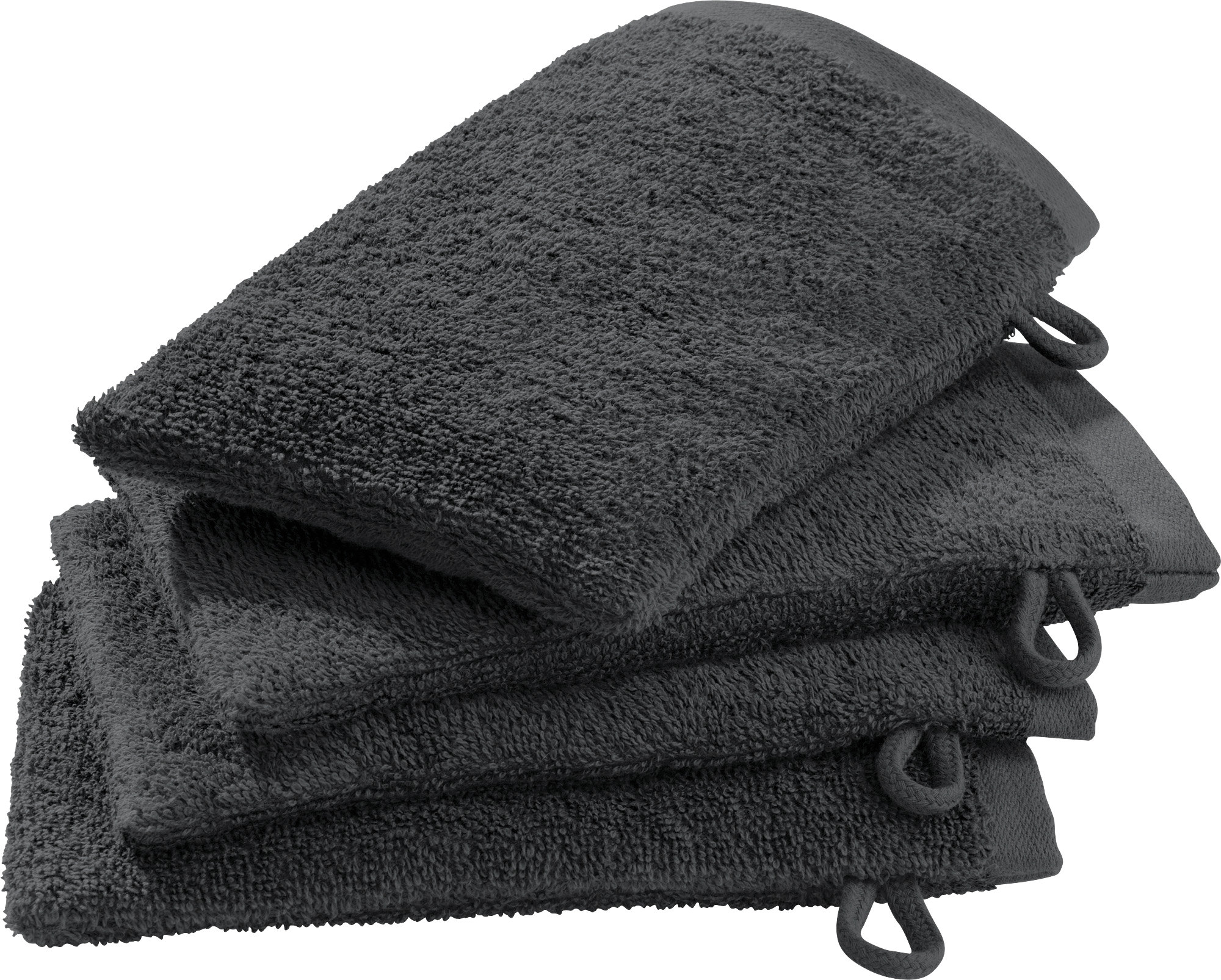Castell Frottier Waschhandschuh 10er Set Handschuh Baumwolle Schwarz 16 x 21 cm